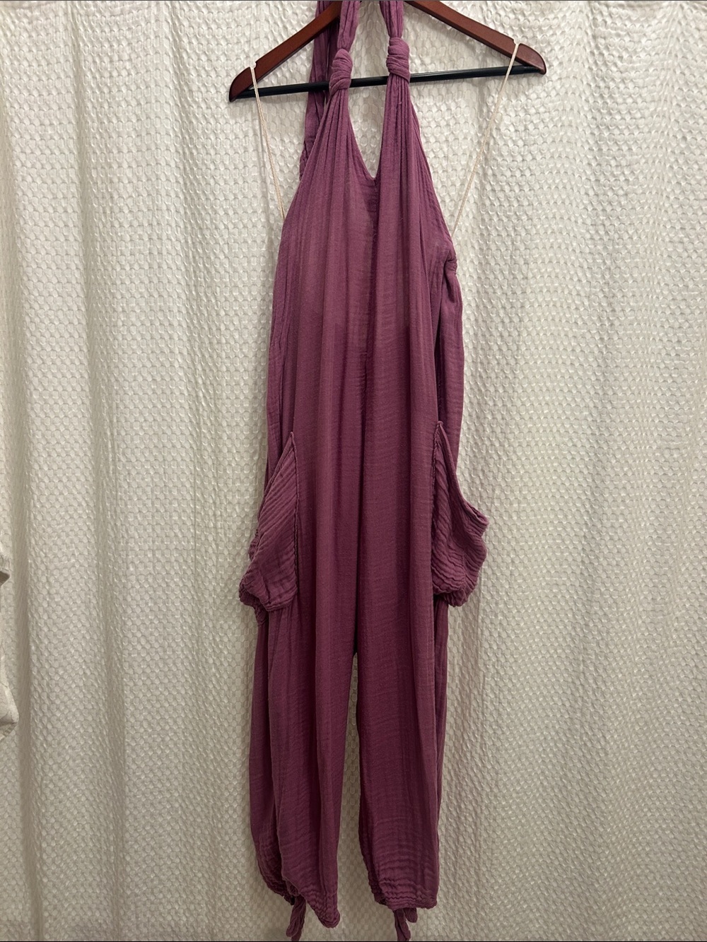 Free People Gauze Halter Jumpsuit with Pockets